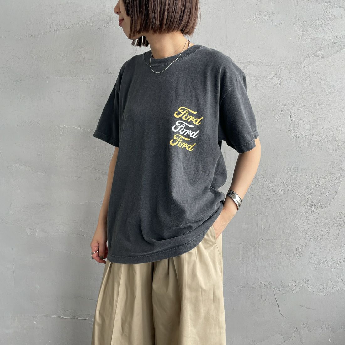 GOOD ROCK GOOD ROCK SPEED [グッドロックスピード] ファルコン Tシャツ [25FOD009W] CHARCOAL &&モデル身長：160cm 着用サイズ：F&&PEED [グッドロックスピード] ファルコン Tシャツ [25FOD009W] CHARCOAL