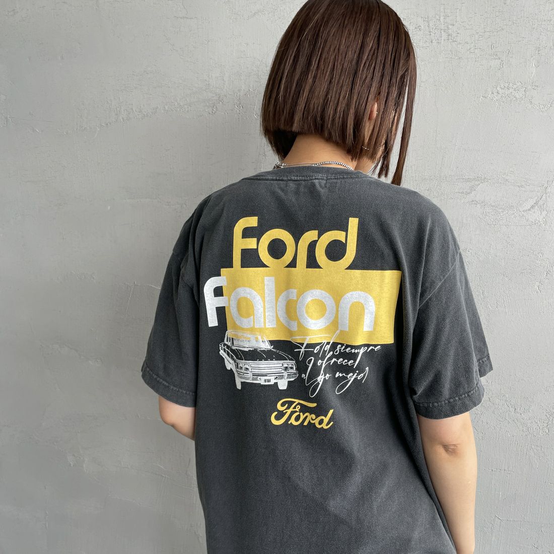 GOOD ROCK SPEED [グッドロックスピード] ファルコン Tシャツ [25FOD009W] CHARCOAL &&モデル身長：160cm 着用サイズ：F&&