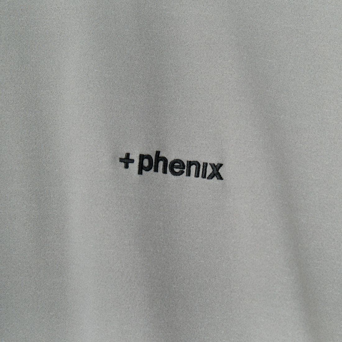 +phenix [プラスフェニックス] 別注 ワンポイント刺繍ロゴ ドローコードTシャツ [POT-25004IN-JF] GRAY