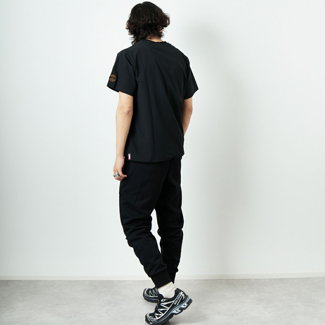 PARIS SAINT-GERMAN [パリ・サンジェルマン] LWテックフリースパンツ [PS1125SS0001] BLACK &&モデル身長：179cm 着用サイズ：XL&&
