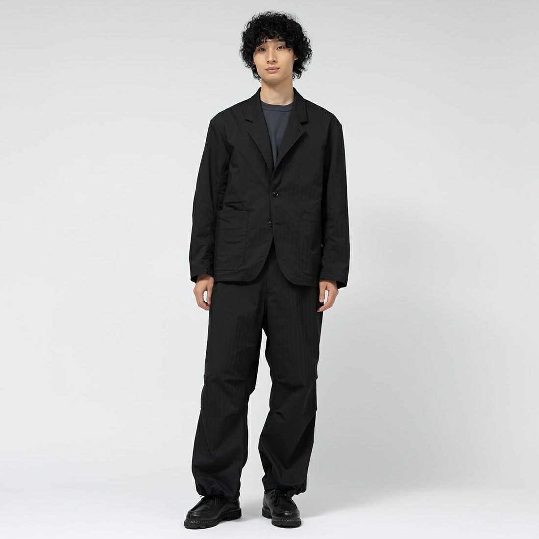 THE NORTH FACE PURPLE LABEL [ザ ノースフェイス パープルレーベル] ヘリンボーンフィールドパンツ [N25SC035] K BLACK &&モデル身長：180cm 着用サイズ：32&&