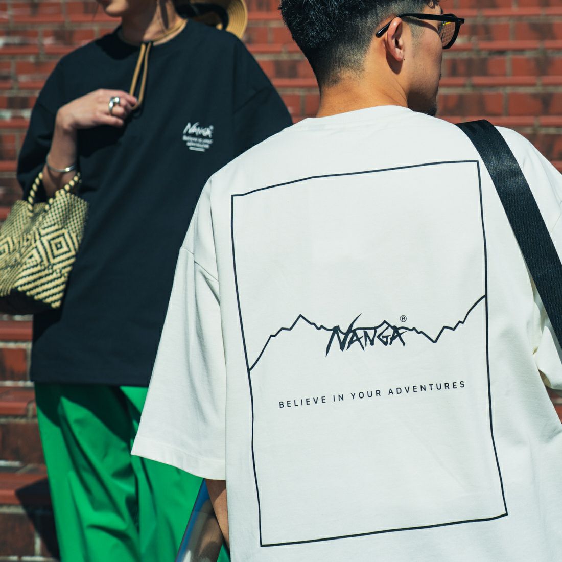 JEANSFACTORY × NANGA [ジーンズファクトリー × ナンガ] 別注 バックプリント ドローコードTシャツ [NW25SS-JF6] WHITE
