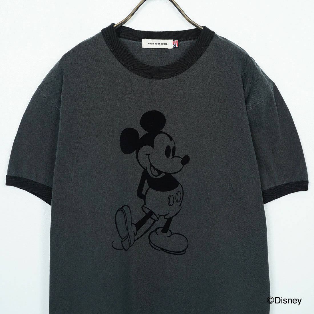 GOOD ROCK SPEED [グッドロックスピード] ミッキーマウス / リンガーTシャツ [25FDS001W] CHARCOAL