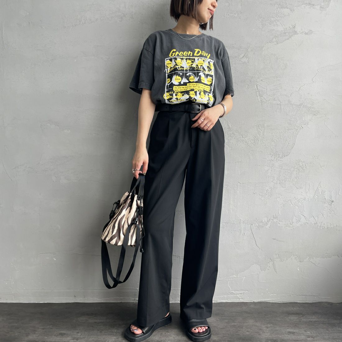 GOOD ROCK SPEED [グッドロックスピード] Nimrod/Tシャツ [25GRD004W] CHARCOAL &&モデル身長：160cm 着用サイズ：F&&