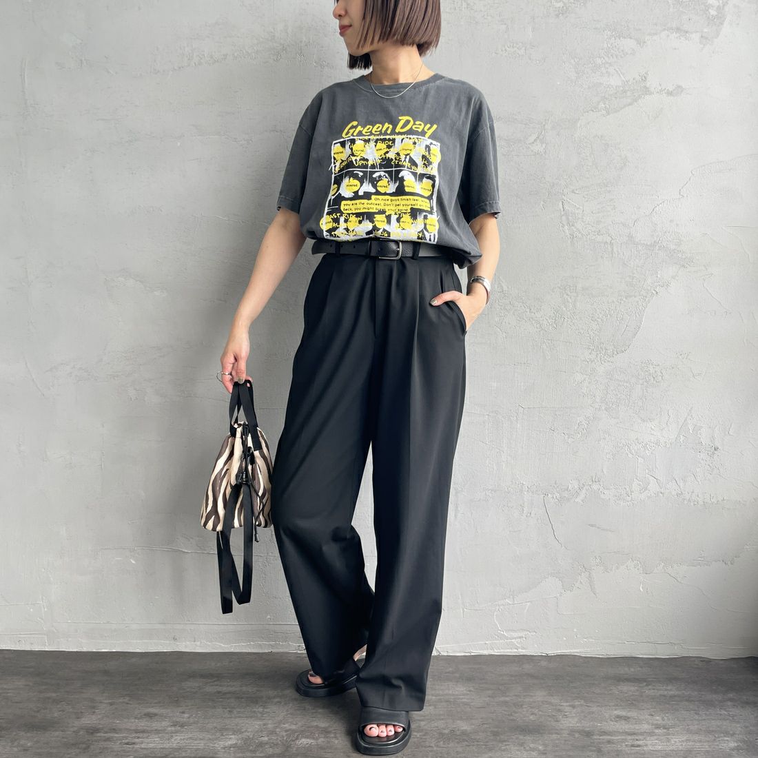 GOOD ROCK SPEED [グッドロックスピード] Nimrod/Tシャツ [25GRD004W] CHARCOAL &&モデル身長：160cm 着用サイズ：F&&