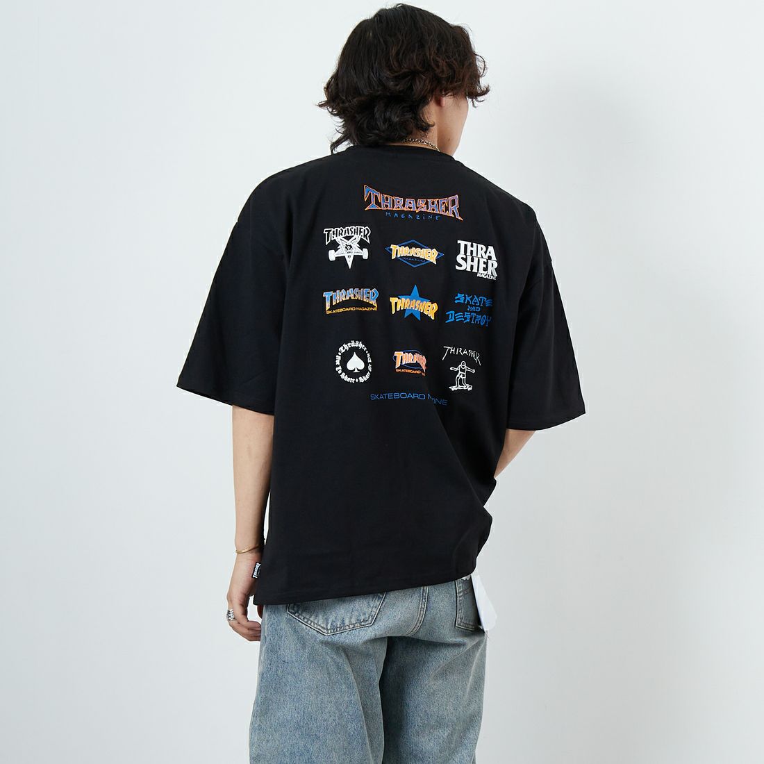 THRASHER [スラッシャー] ショートスリーブTシャツ [TH24SU02] BLK &&モデル身長：179cm 着用サイズ：L&&