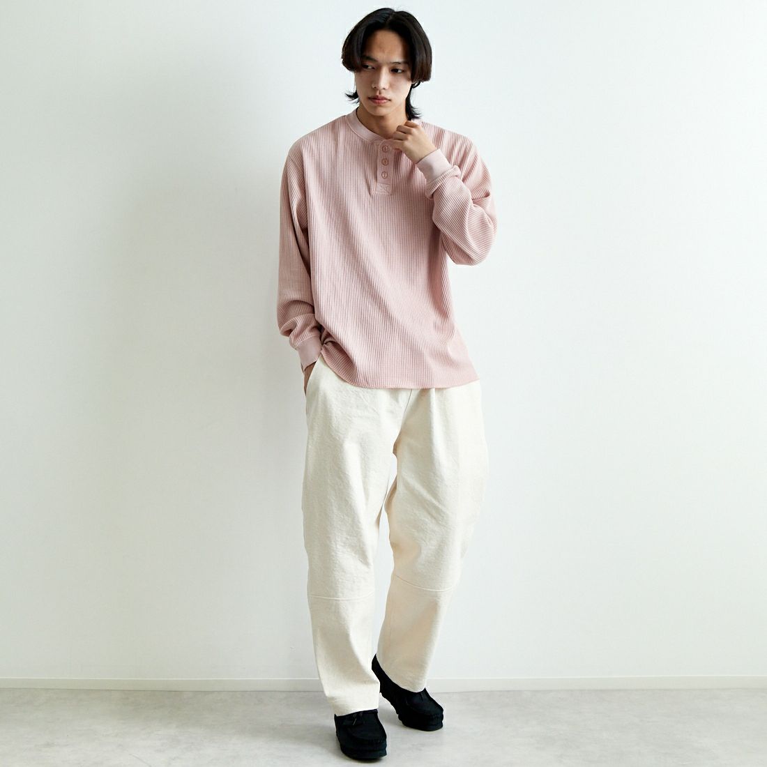 ODDMENT [オッドメント] USネイビー キャンバスパンツ [NAVY-SEA-CVS-PANTS] ONE &&モデル身長：179cm 着用サイズ：ONE SIZE&&