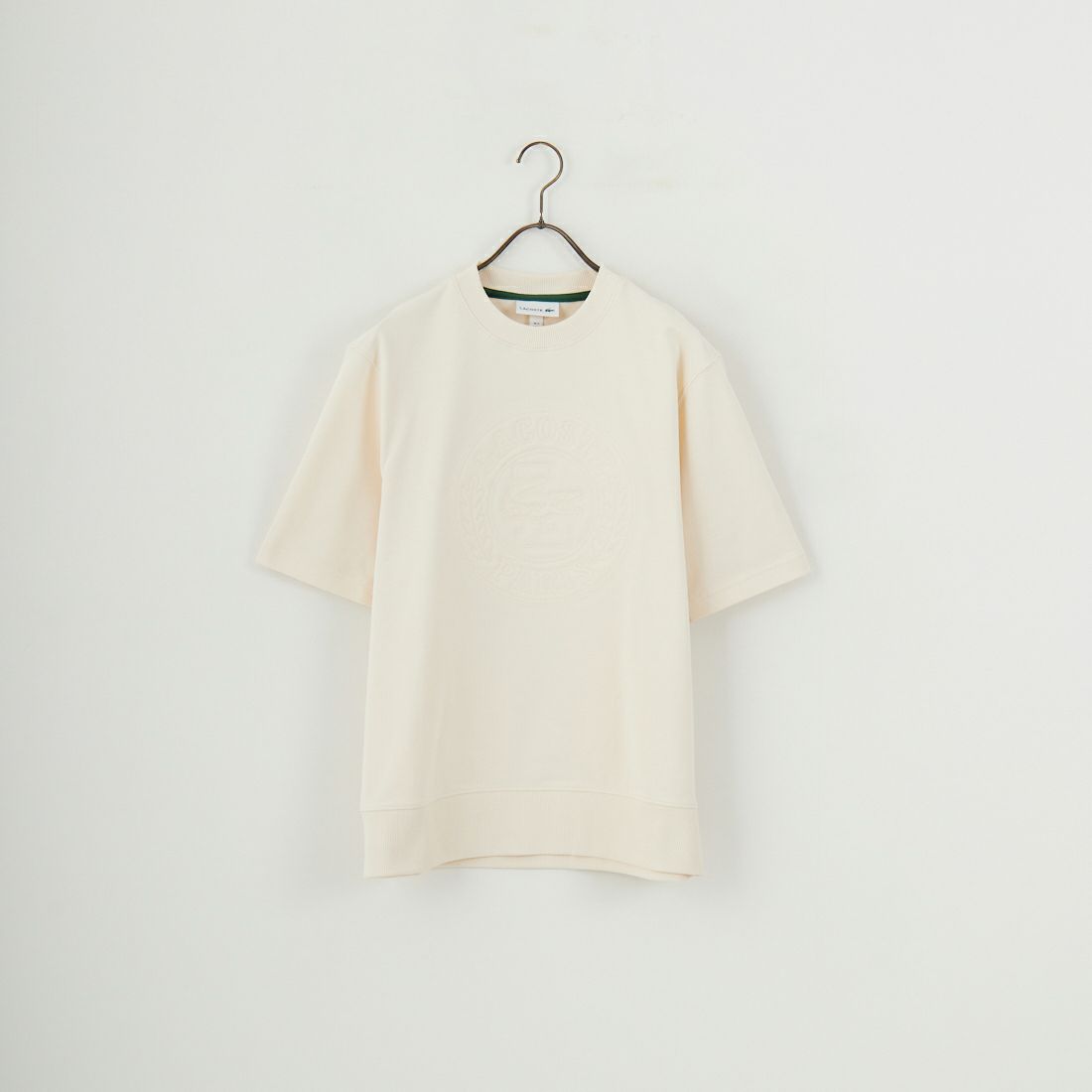 LACOSTE [ラコステ] ロゴ刺繍ショートスリーブスウェット [SH6418] XFJ ECRU