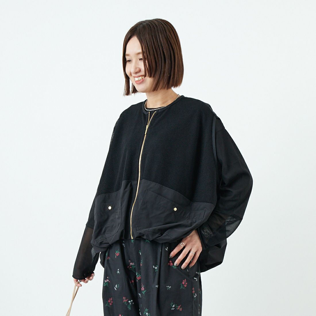 004 ﾌﾞﾗｯｸ&&モデル身長：160cm 着用サイズ：F&&