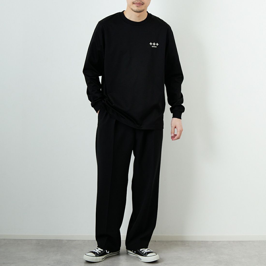 TATRAS [タトラス] BELECI ロングスリーブTシャツ [MTAT25S8242-M] BLACK &&モデル身長：168cm 着用サイズ：1&&