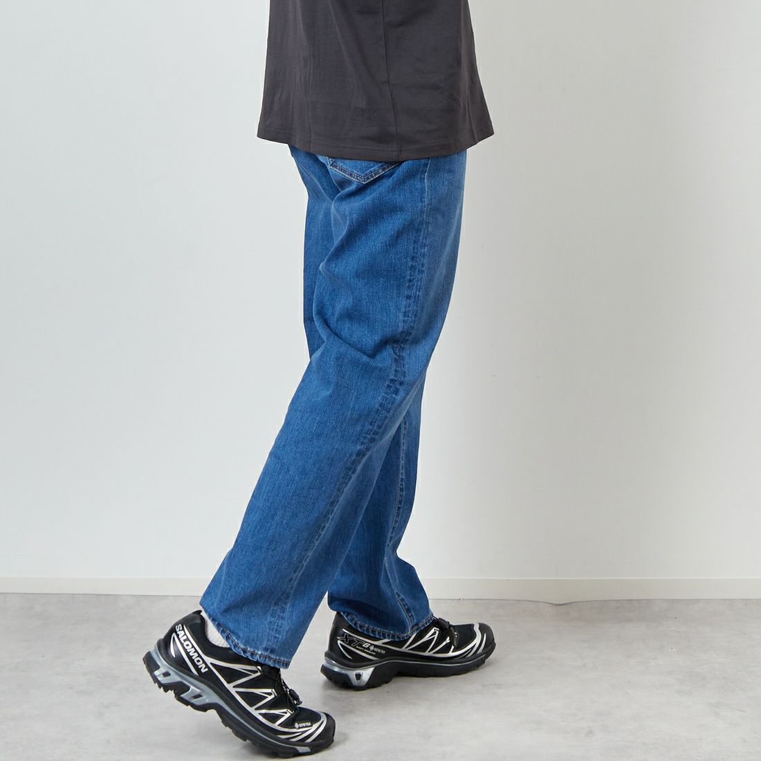 YANUK [ヤヌーク] ワイドストレート Roomy [57251203] ABL &&モデル身長：179cm 着用サイズ：M&&