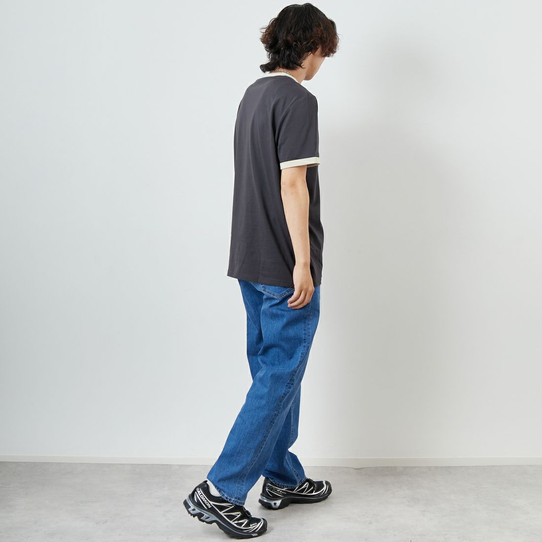 YANUK [ヤヌーク] ワイドストレート Roomy [57251203] ABL &&モデル身長：179cm 着用サイズ：M&&