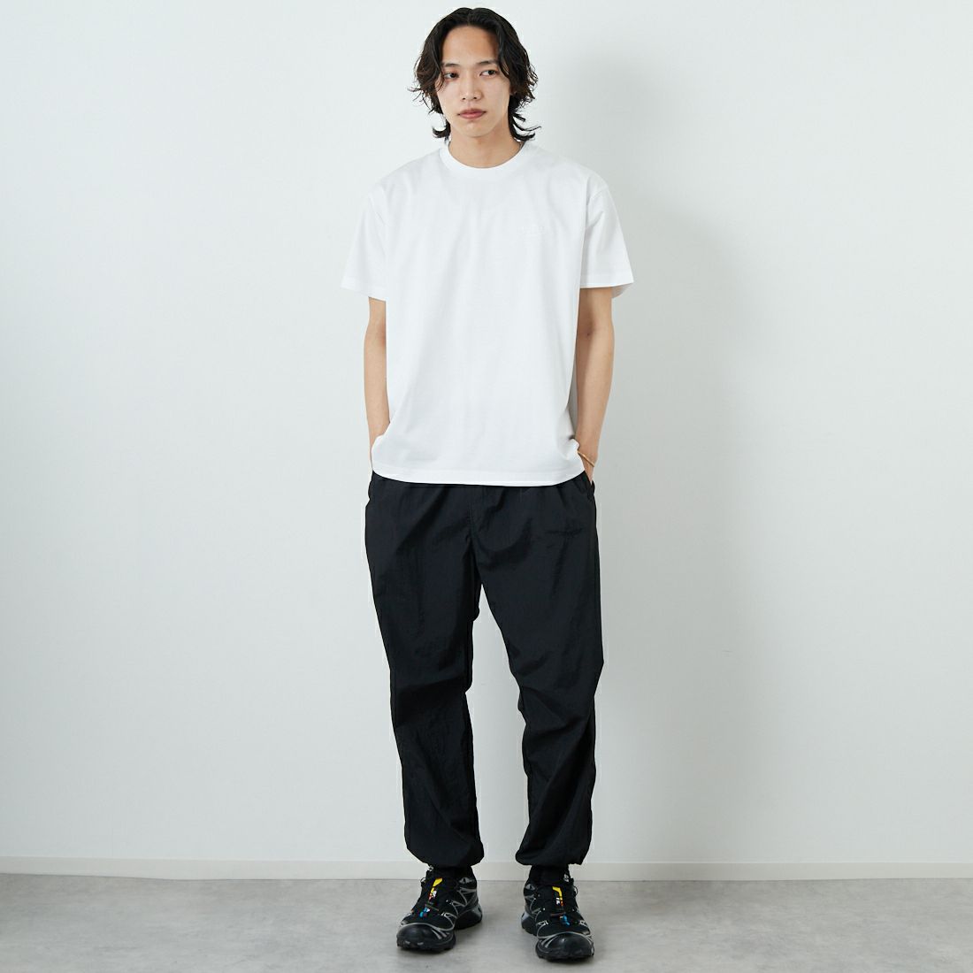 TATRAS [タトラス] 別注 GLUTO ショートスリーブTシャツ [MTIN24S8193-M-JF] WHITE &&モデル身長：179cm 着用サイズ：2&&