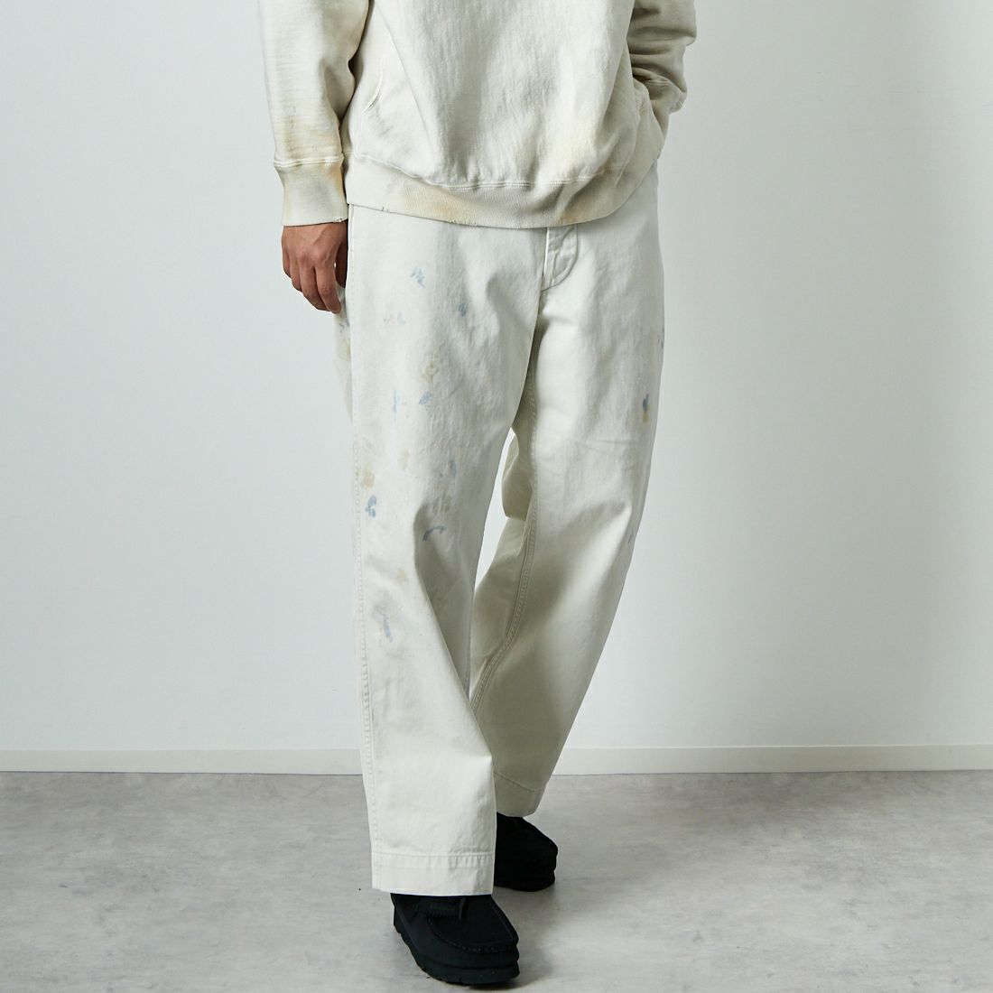BOW WOW [バウワウ] ステインドワークトラウザー [BW251-SWT] O.BEIGE AG &&モデル身長：179cm 着用サイズ：L&&