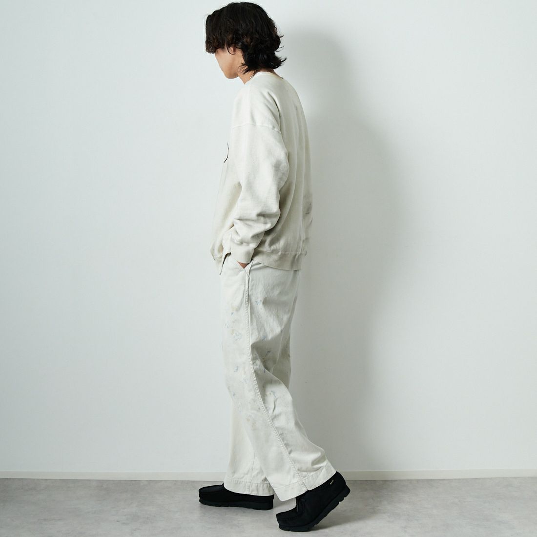 BOW WOW [バウワウ] ステインドワークトラウザー [BW251-SWT] O.BEIGE AG &&モデル身長：179cm 着用サイズ：L&&