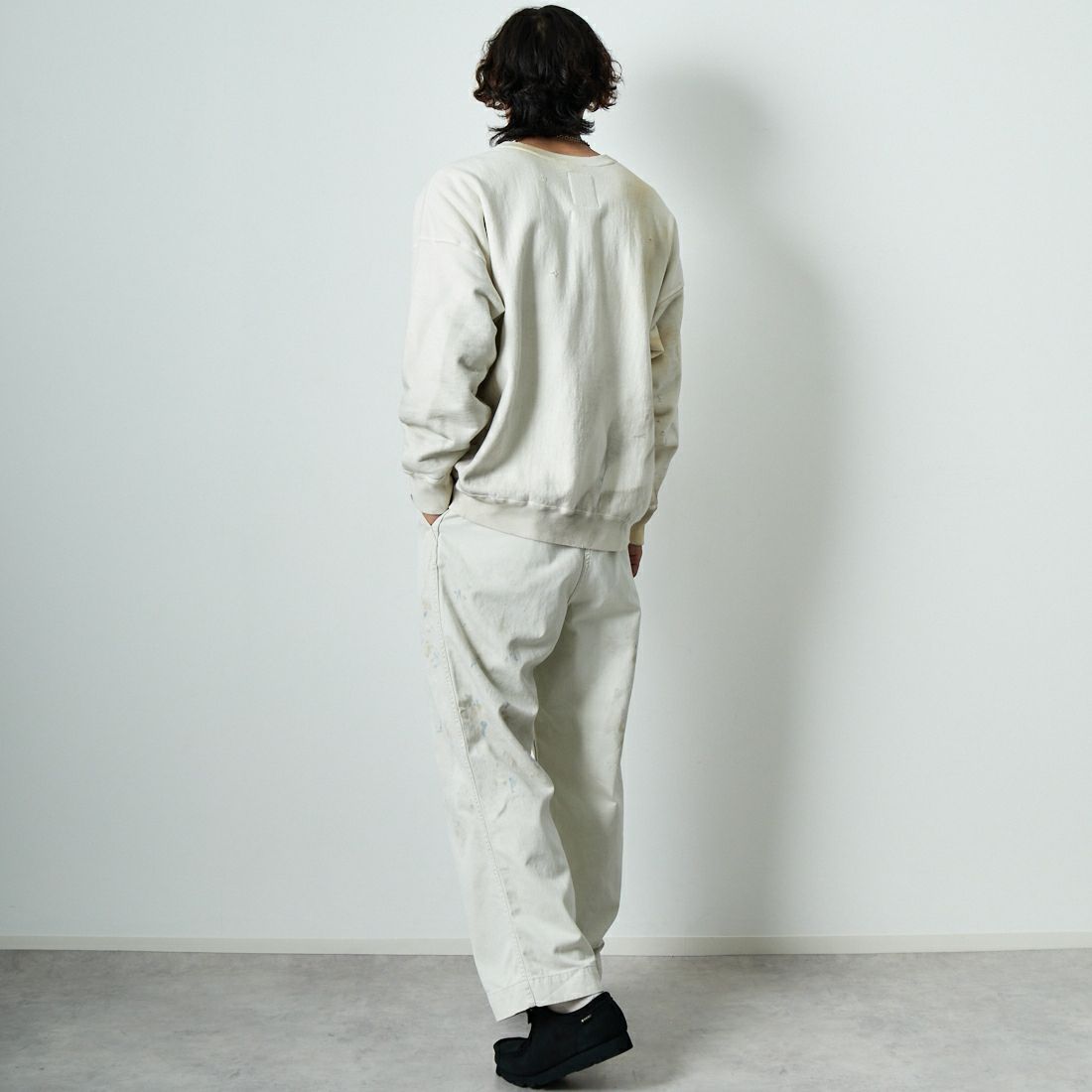 BOW WOW [バウワウ] ステインドワークトラウザー [BW251-SWT] O.BEIGE AG &&モデル身長：179cm 着用サイズ：L&&