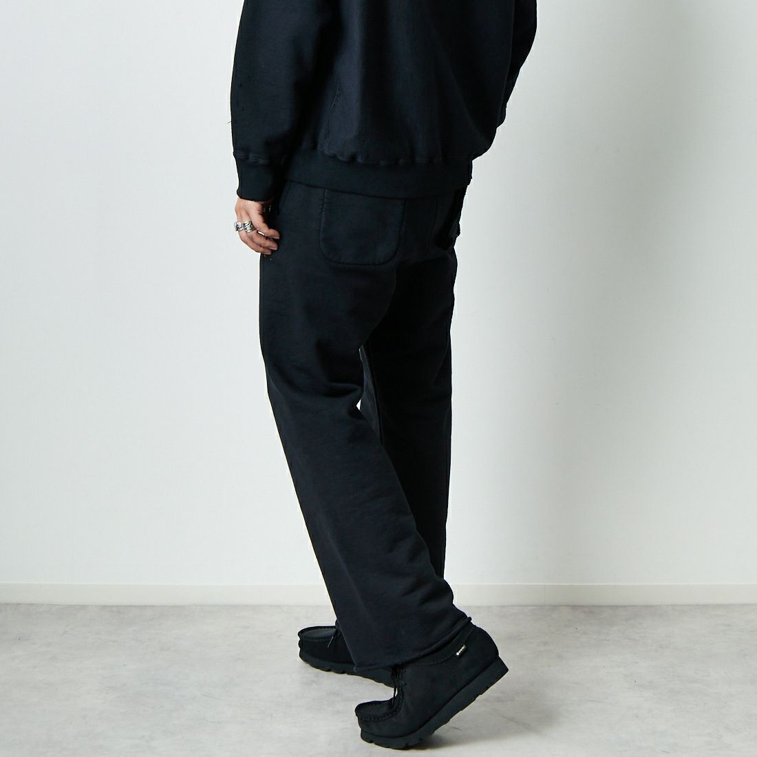 BOW WOW [バウワウ] ウェストポイントスウェットパンツ [BW251-WPSP] BLACK &&モデル身長：179cm 着用サイズ：M&&