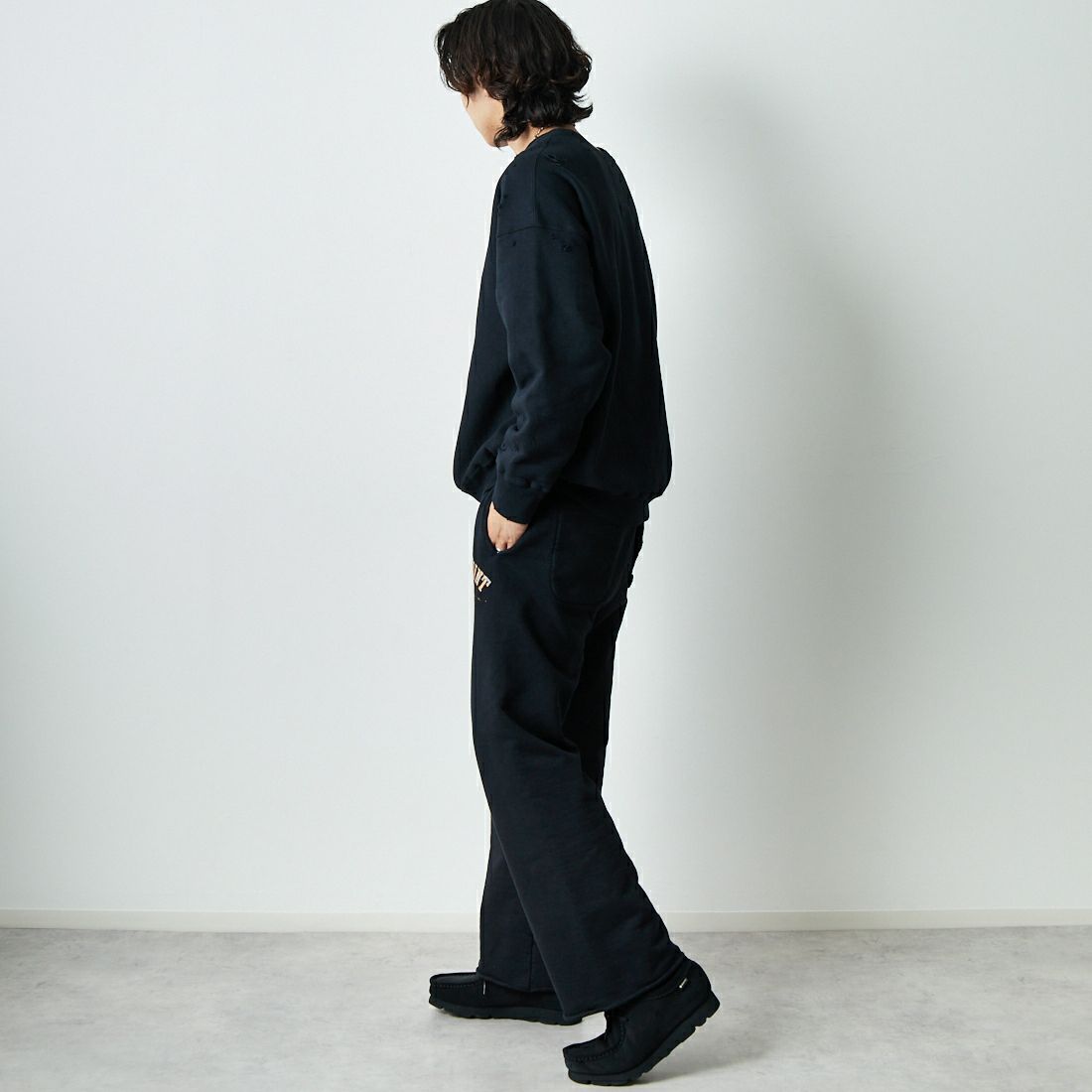 BOW WOW [バウワウ] ウェストポイントスウェットパンツ [BW251-WPSP] BLACK &&モデル身長：179cm 着用サイズ：M&&