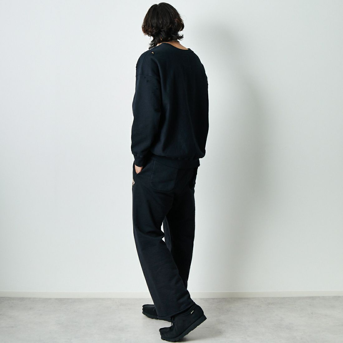 BOW WOW [バウワウ] ウェストポイントスウェットパンツ [BW251-WPSP] BLACK &&モデル身長：179cm 着用サイズ：M&&