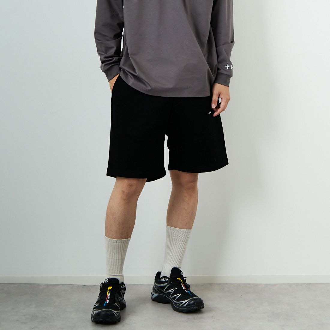 TATRAS [タトラス] FUSSA スウェットショーツ [MTAT25S5093-S] BLACK &&モデル身長：179cm 着用サイズ：4&&
