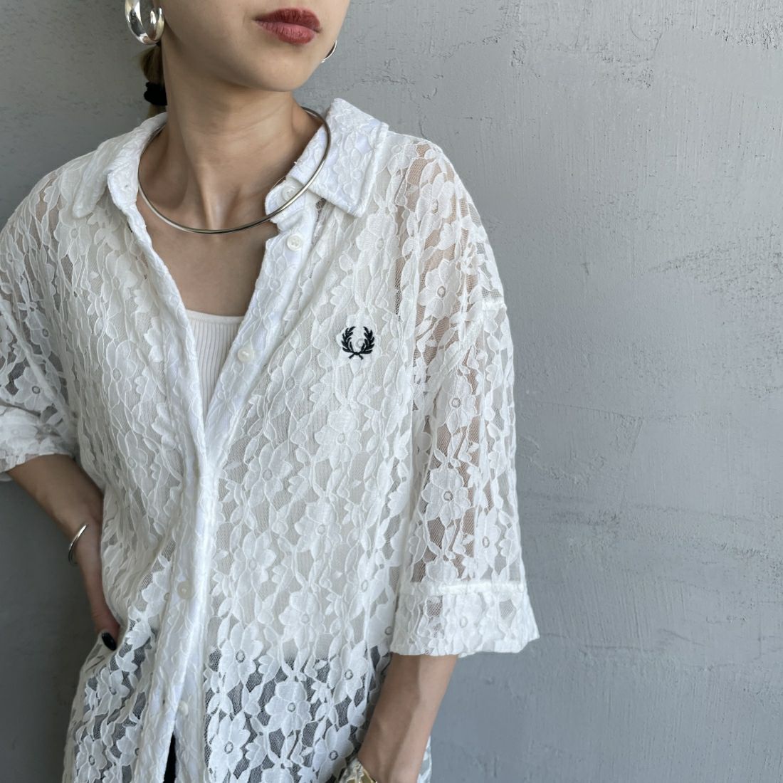 FRED PERRY [フレッドペリー] レースシャツ [G9170] 129 SNOW W