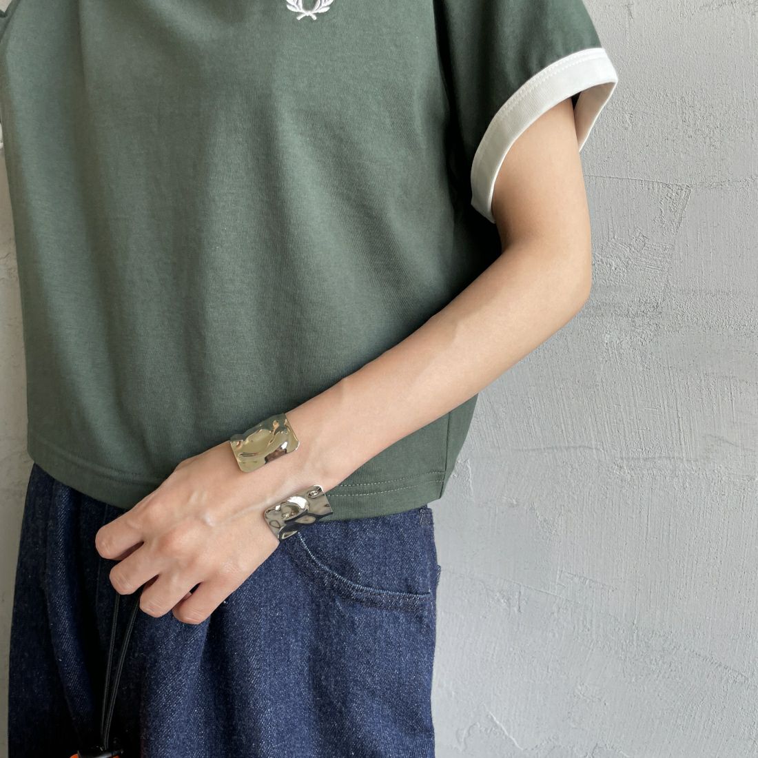 FRED PERRY [フレッドペリー] クロップド リンガーTシャツ [G9163] X89 COURT