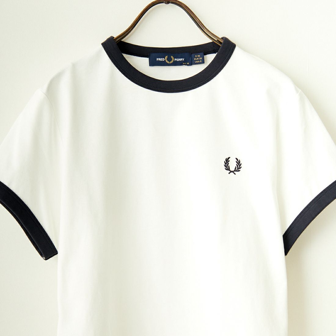 FRED PERRY [フレッドペリー] クロップド リンガーTシャツ [G9163] 129 SNOW W