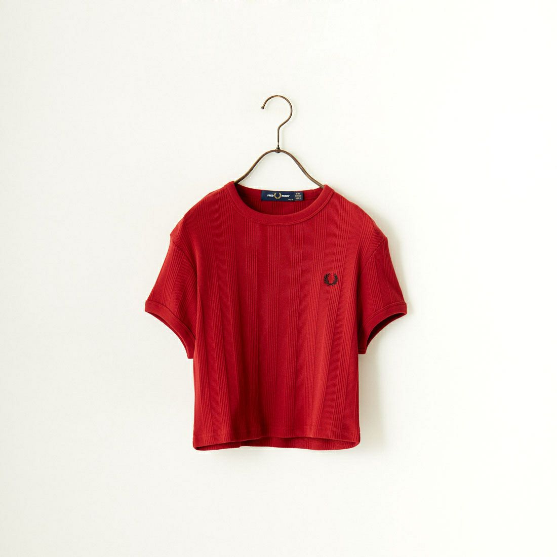 FRED PERRY [フレッドペリー] クロップド リブTシャツ [G9168] M02 BURNT