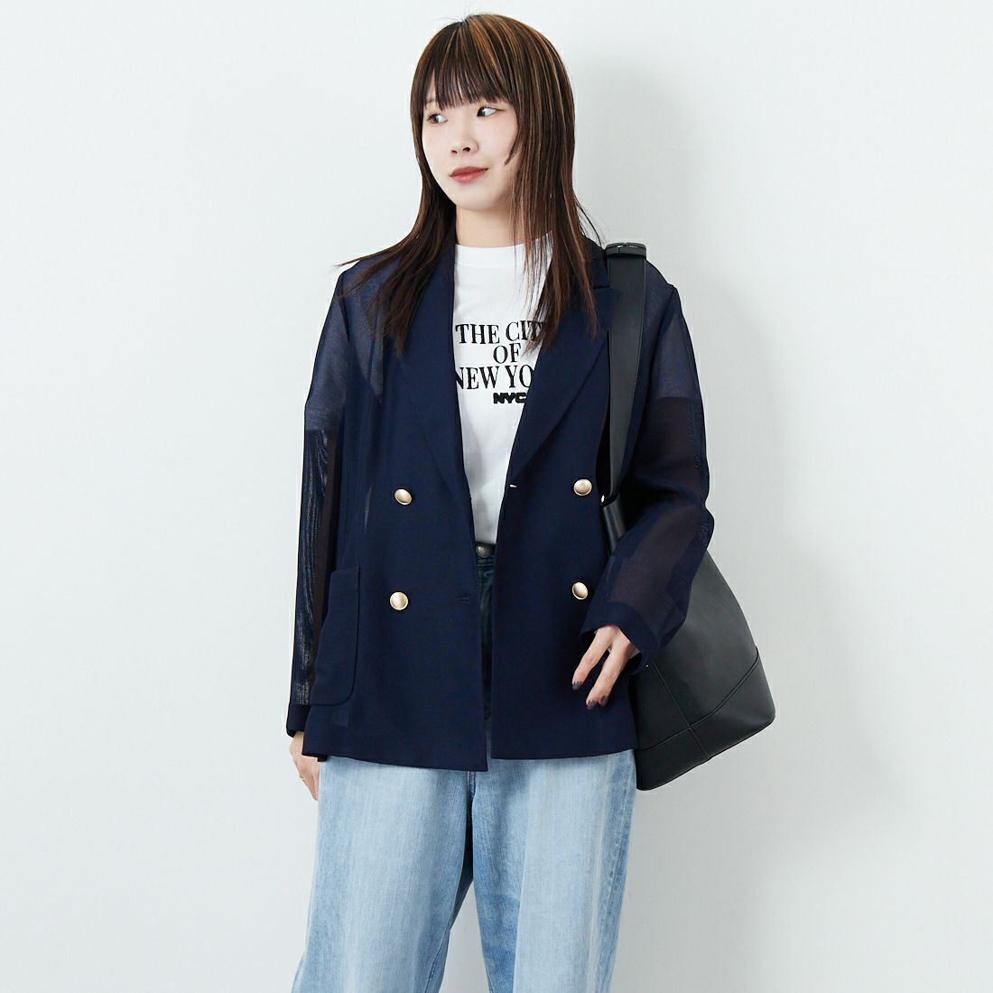 076 ﾈｲﾋﾞｰ&&モデル身長：167cm 着用サイズ：F&&