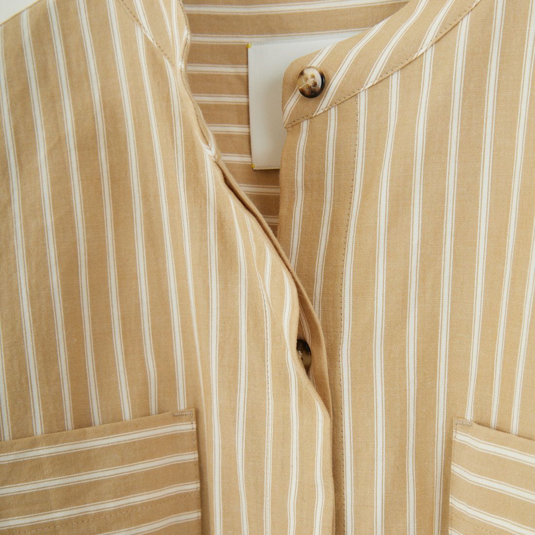 marmors [マルモア] バンドカラー ストライプブラウス [0225101029] BEIGE