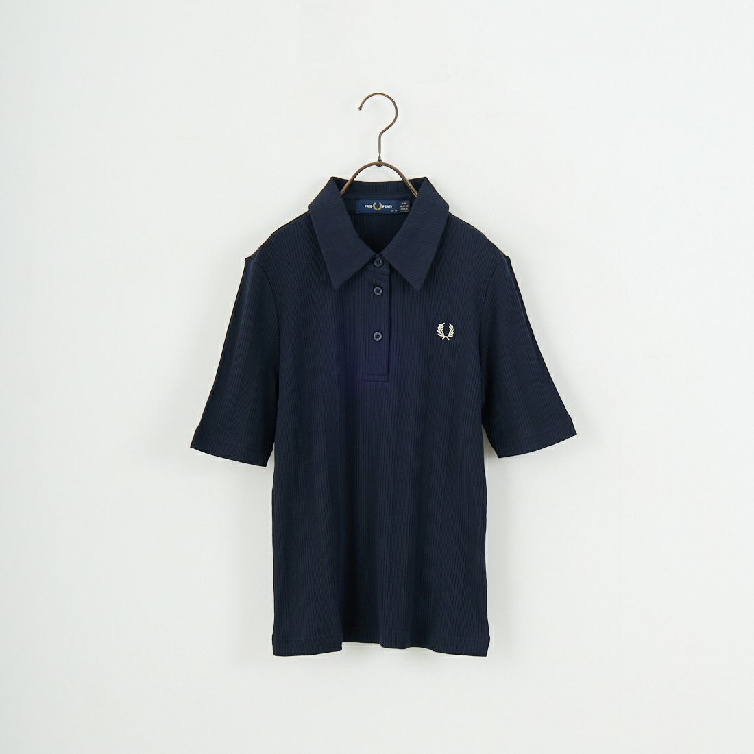 FRED PERRY [フレッドペリー] ワンポイントロゴ刺繍 リブポロシャツ [G9169] 608 NAVY