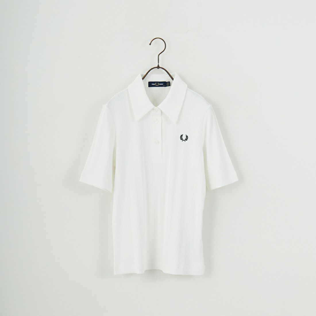 FRED PERRY [フレッドペリー] ワンポイントロゴ刺繍 リブポロシャツ [G9169] 129 SNOW W
