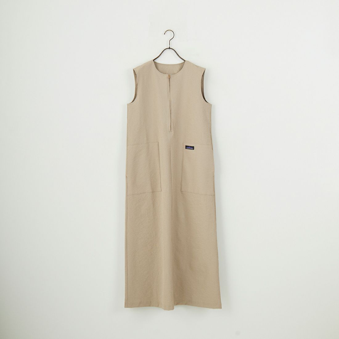THOUSAND MILE [サウザンド マイル] 別注 シアサッカーハーフジップ ノースリーブワンピース [TM251SS50962-JF] BEIGE