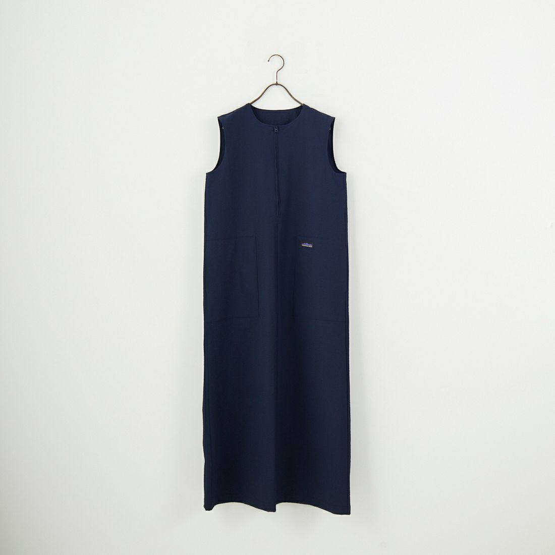 THOUSAND MILE [サウザンド マイル] 別注 シアサッカーハーフジップ ノースリーブワンピース [TM251SS50962-JF] NAVY