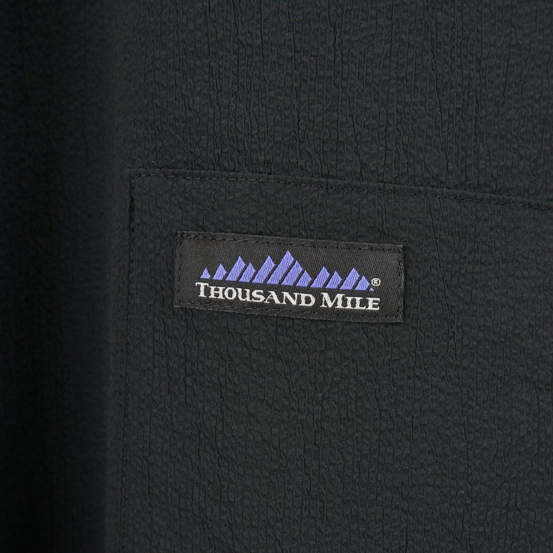 THOUSAND MILE [サウザンド マイル] 別注 シアサッカーハーフジップ ノースリーブワンピース [TM251SS50962-JF] BLACK
