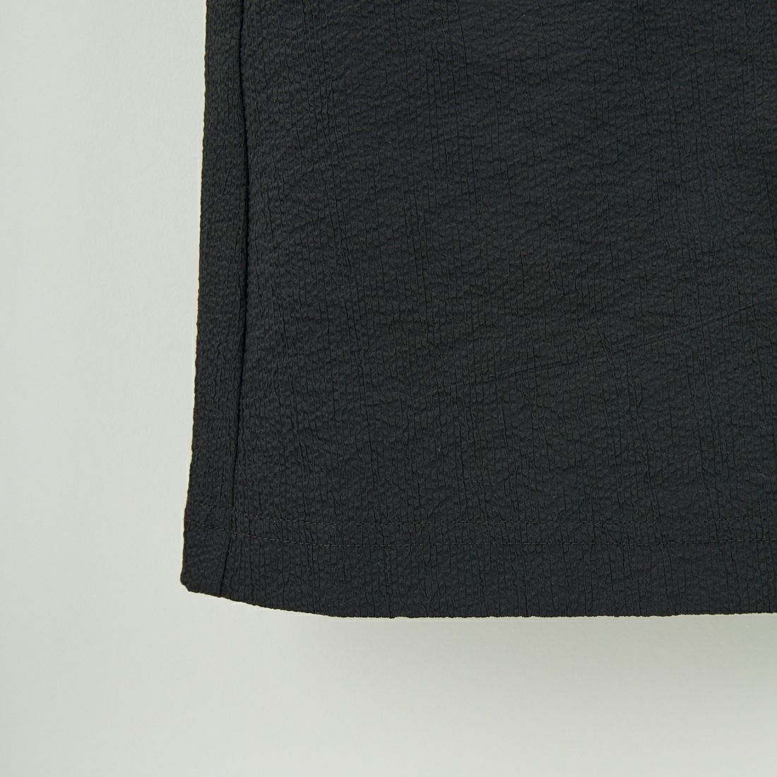 THOUSAND MILE [サウザンド マイル] 別注 シアサッカーハーフジップ ノースリーブワンピース [TM251SS50962-JF] BLACK