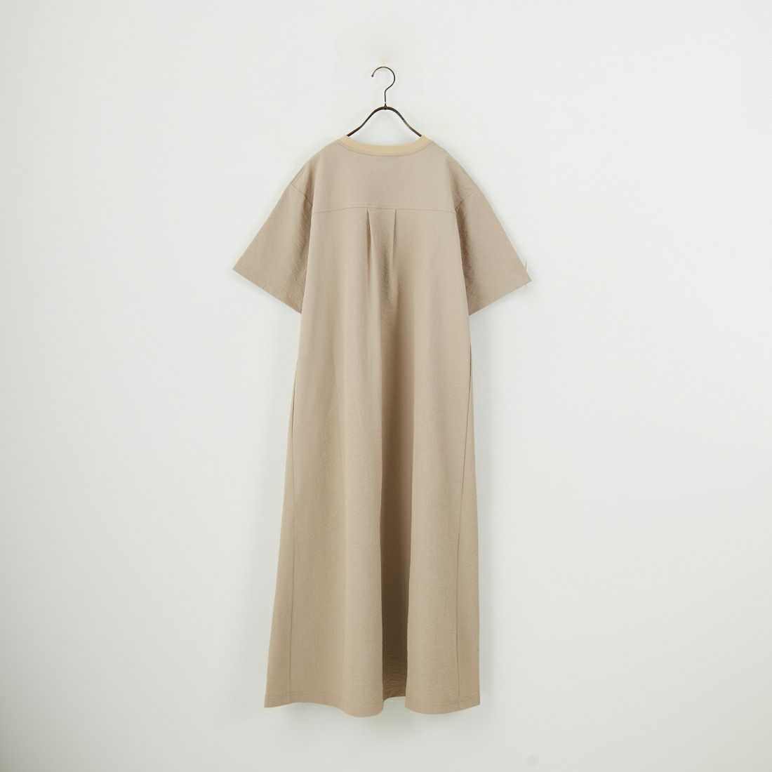 THOUSAND MILE [サウザンド マイル] 別注 シアサッカー ロゴジップ ショートスリーブワンピース [TM251SS50972-JF] BEIGE