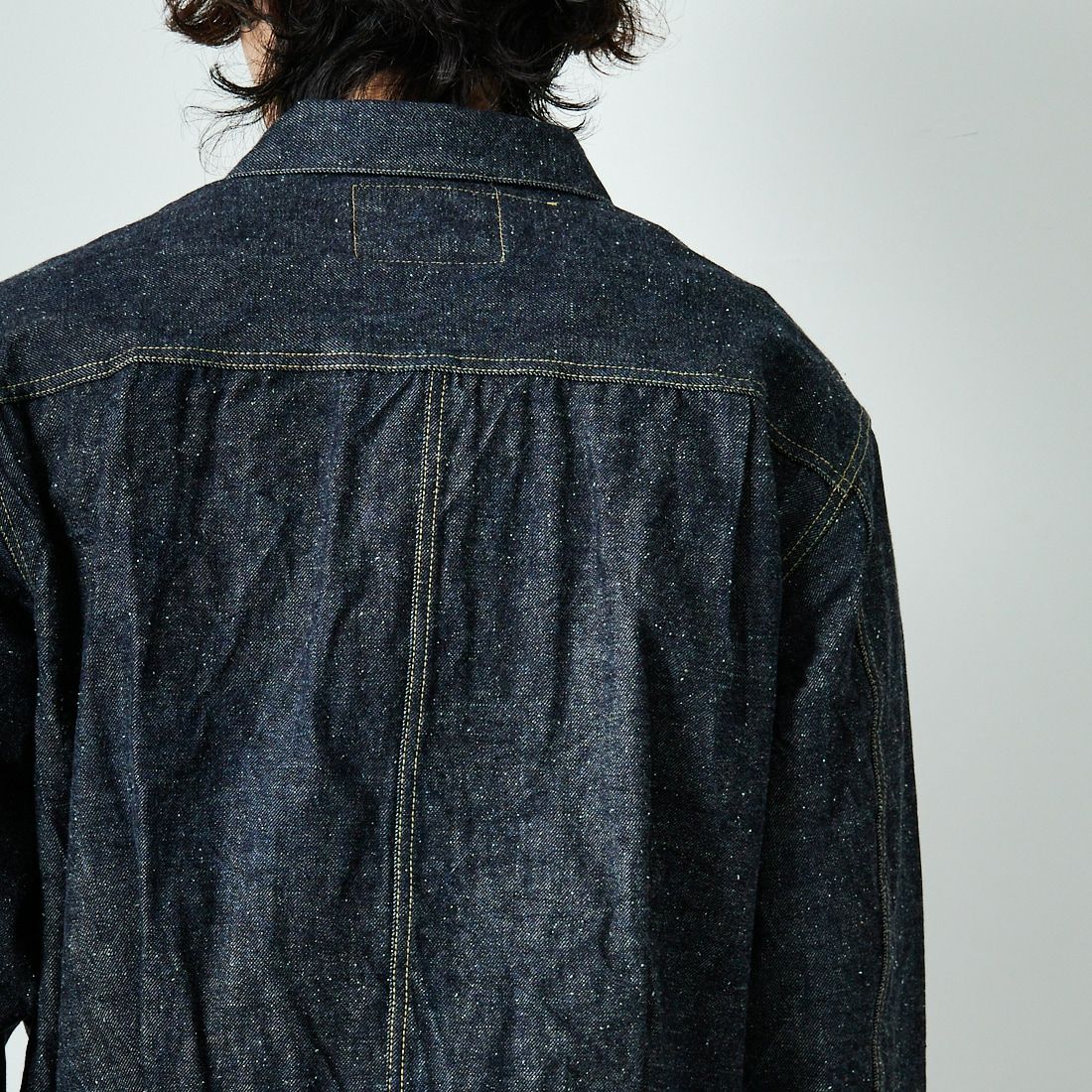 GOLD [ゴールド] 14オンス デニムジャケット [GL15674A] 128 NAVY &&モデル身長：179cm 着用サイズ：M&&