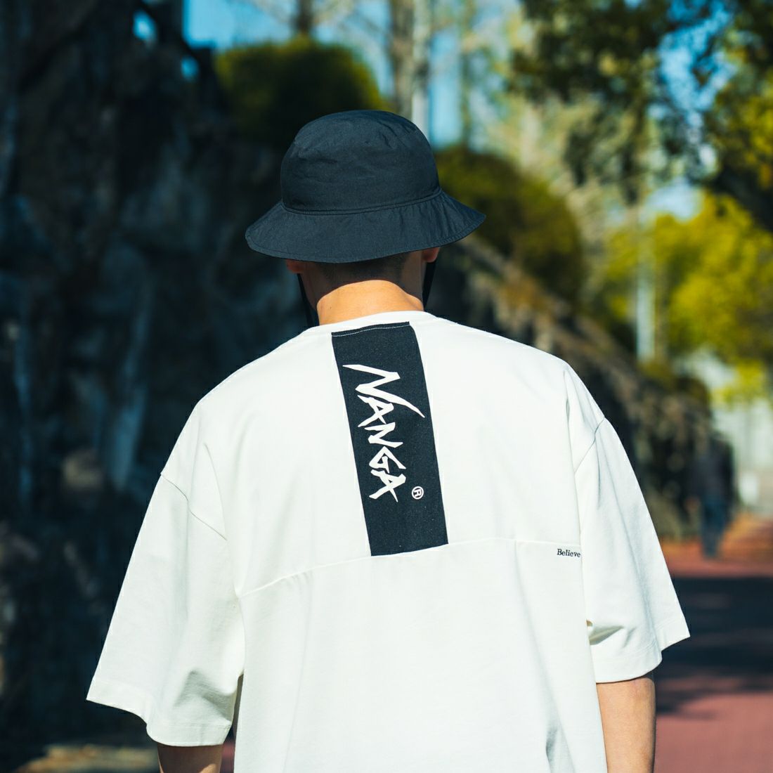 JEANSFACTORY × NANGA [ジーンズファクトリー × ナンガ] 別注 メッシュ切替え ドローコードTシャツ [NW25SS-JF7] WHITE