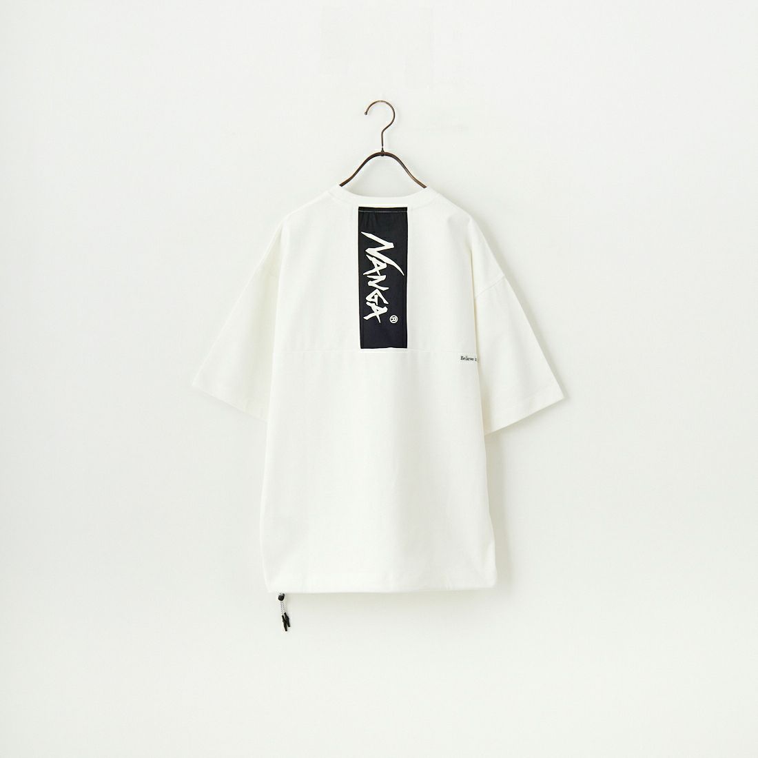 JEANSFACTORY × NANGA [ジーンズファクトリー × ナンガ] 別注 メッシュ切替え ドローコードTシャツ [NW25SS-JF7] WHITE