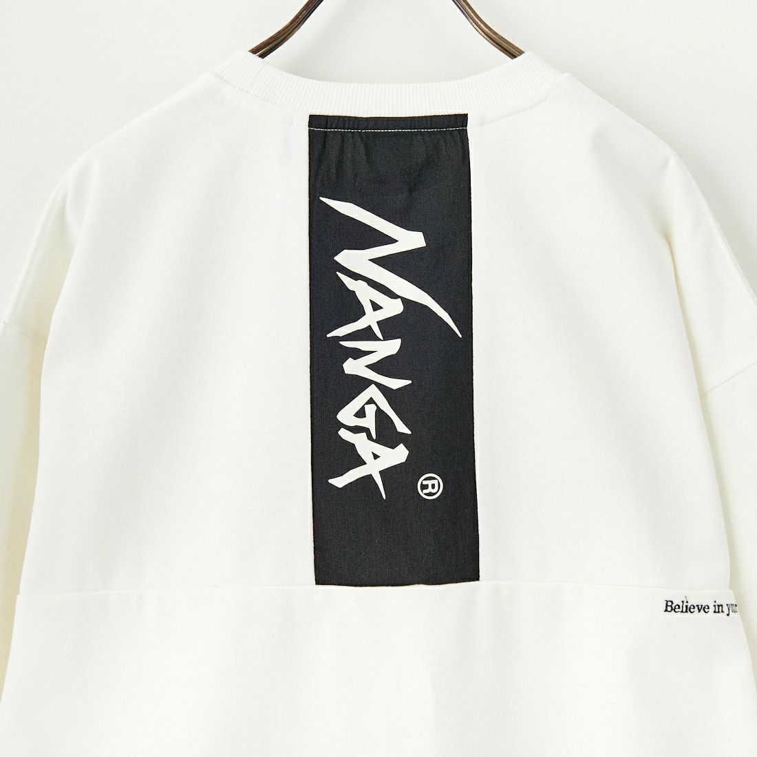 JEANSFACTORY × NANGA [ジーンズファクトリー × ナンガ] 別注 メッシュ切替え ドローコードTシャツ [NW25SS-JF7] WHITE