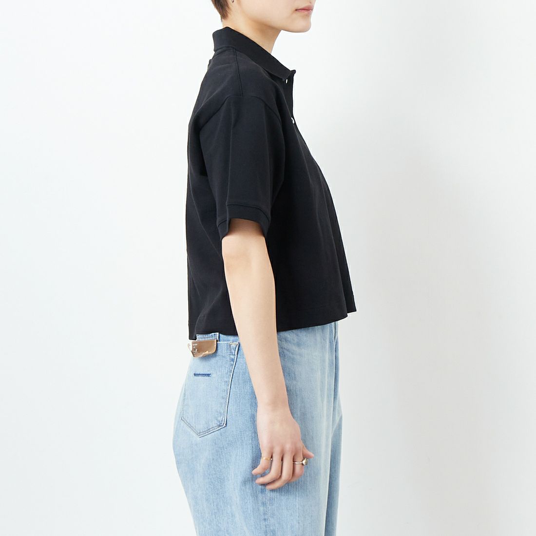LACOSTE [ラコステ] ポロシャツ [PF007] 031 BLACK &&モデル身長：160cm 着用サイズ：36&&