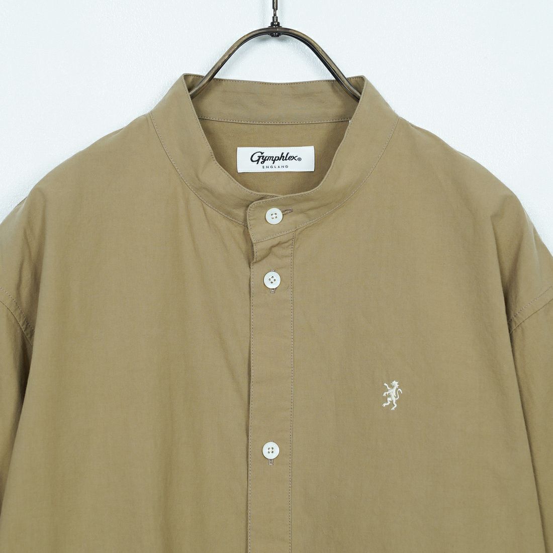 Gymphlex [ジムフレックス] スタンドカラー半袖シャツ [GY-B0368TYO] BEIGE