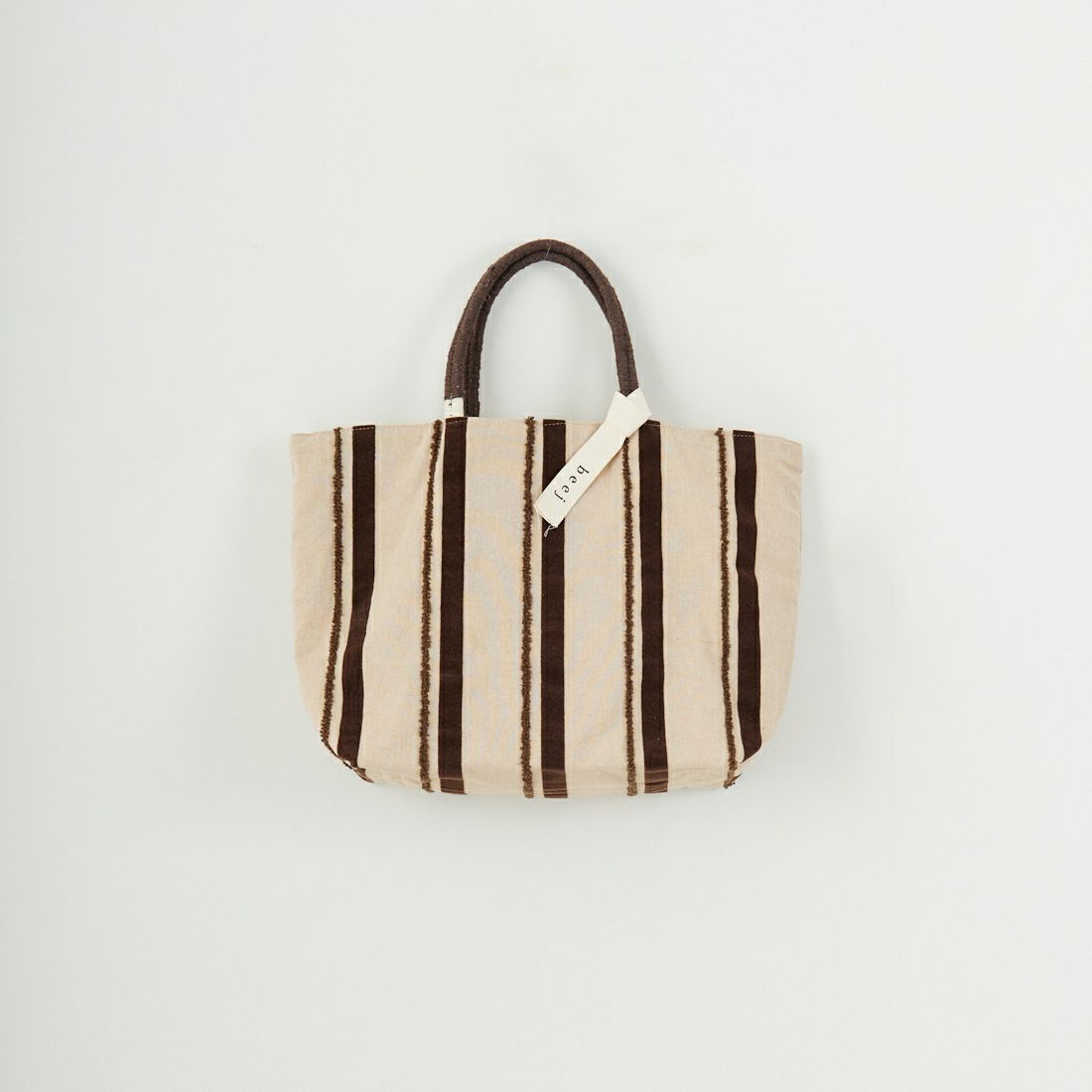 beej [ビージ] ストライプビッグトートバッグ [25SS-PWMI-IT003] BROWN