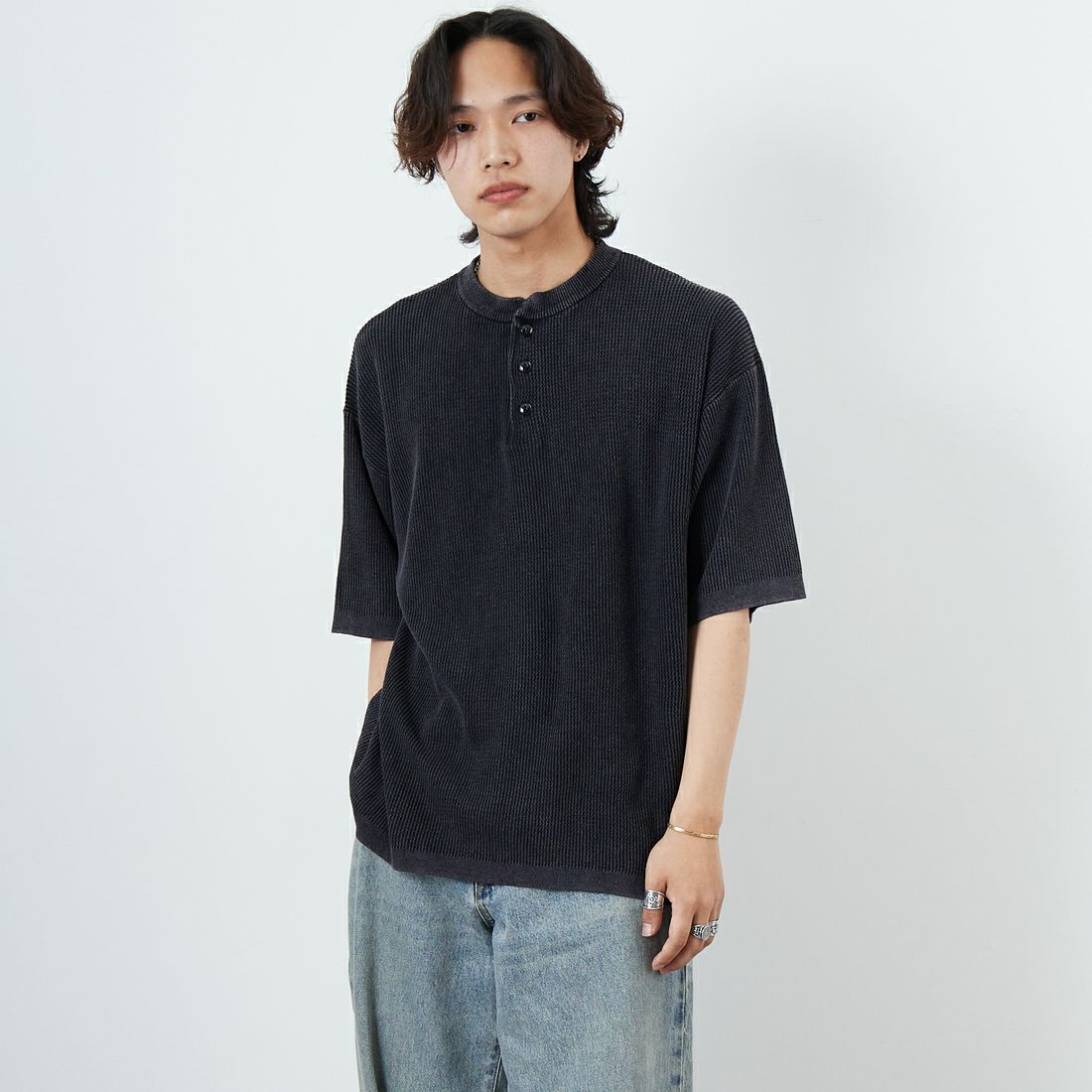 INK BLACK&&モデル身長：179cm 着用サイズ：L&&