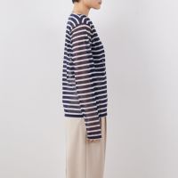 25SS オーシバル ORCIVAL シースルー ボートネックボーダーカットソー 25SS オーシバル ORCIVAL シースルー ボートネックボーダー