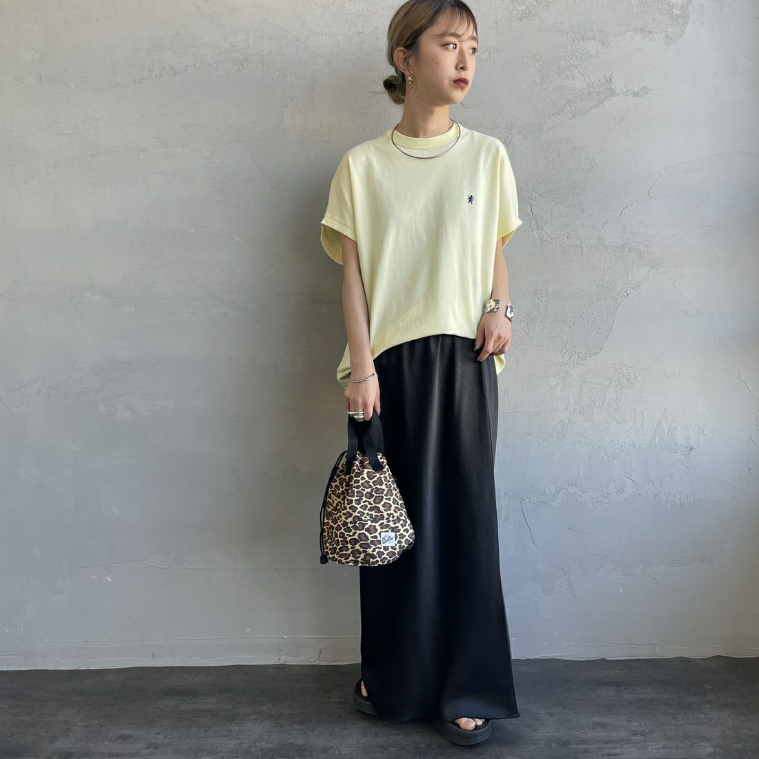 Gymphlex [ジムフレックス] クルーネックフレンチスリーブプルオーバー [GY-C0361FLK] LT.YELLOW &&モデル身長：150cm 着用サイズ：14&&