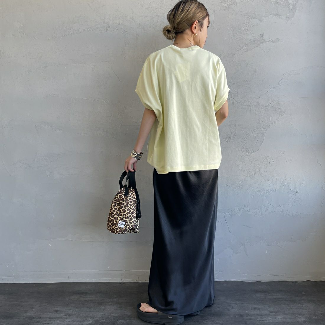 Gymphlex [ジムフレックス] クルーネックフレンチスリーブプルオーバー [GY-C0361FLK] LT.YELLOW &&モデル身長：150cm 着用サイズ：14&&