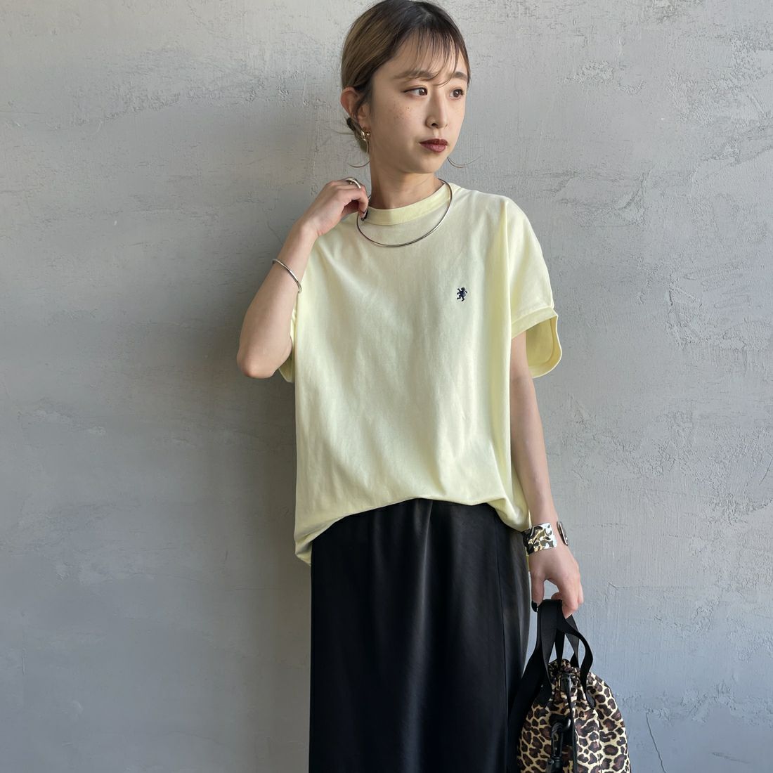 Gymphlex [ジムフレックス] クルーネックフレンチスリーブプルオーバー [GY-C0361FLK] LT.YELLOW &&モデル身長：150cm 着用サイズ：14&&