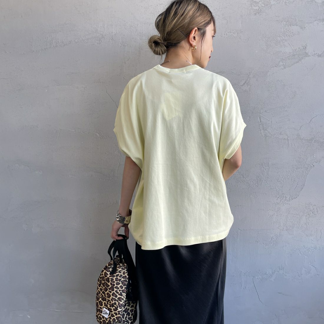 Gymphlex [ジムフレックス] クルーネックフレンチスリーブプルオーバー [GY-C0361FLK] LT.YELLOW &&モデル身長：150cm 着用サイズ：14&&